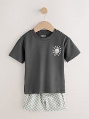 Charcoal Grey Short Sleeve T-Shirt & Shorts Set (3mths-7yrs) - Image 5 of 9