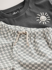Charcoal Grey Short Sleeve T-Shirt & Shorts Set (3mths-7yrs) - Image 8 of 9