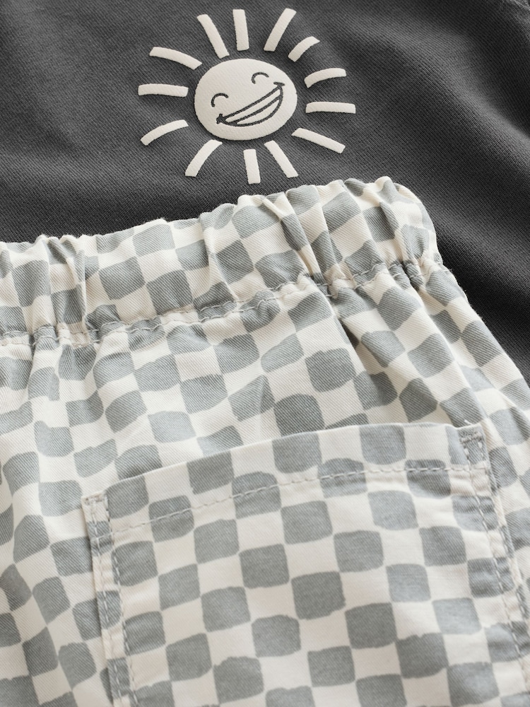 Charcoal Grey Short Sleeve T-Shirt & Shorts Set (3mths-7yrs) - Image 9 of 9