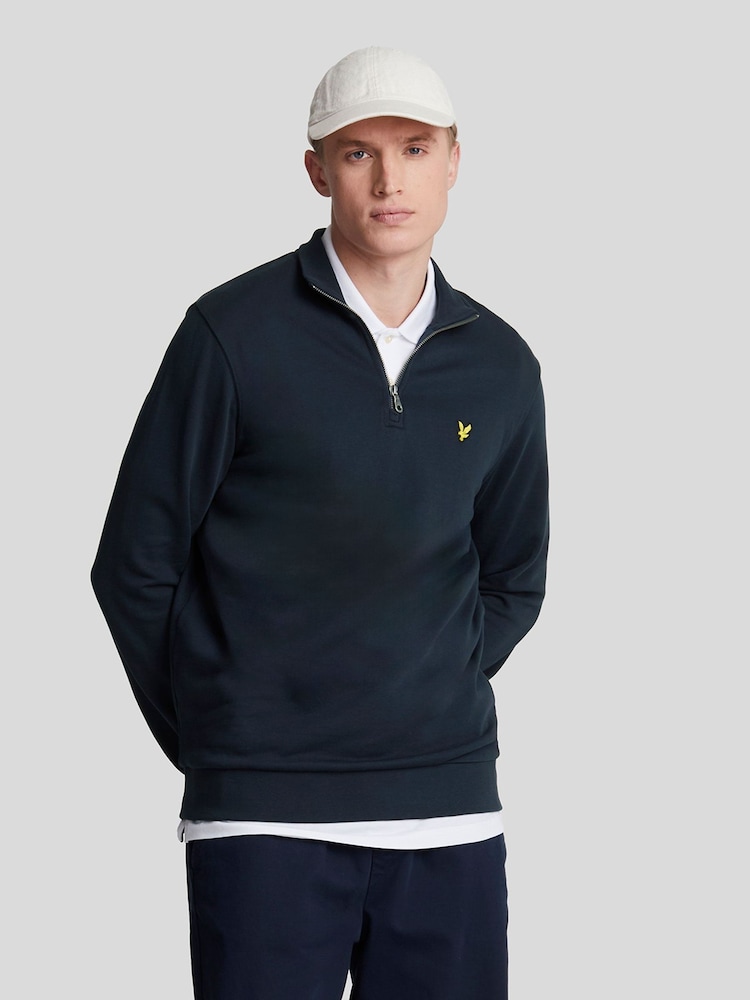 أزرق - سويت شيرت بربع سحّاب من Lyle & Scott - صورة 1 من 5