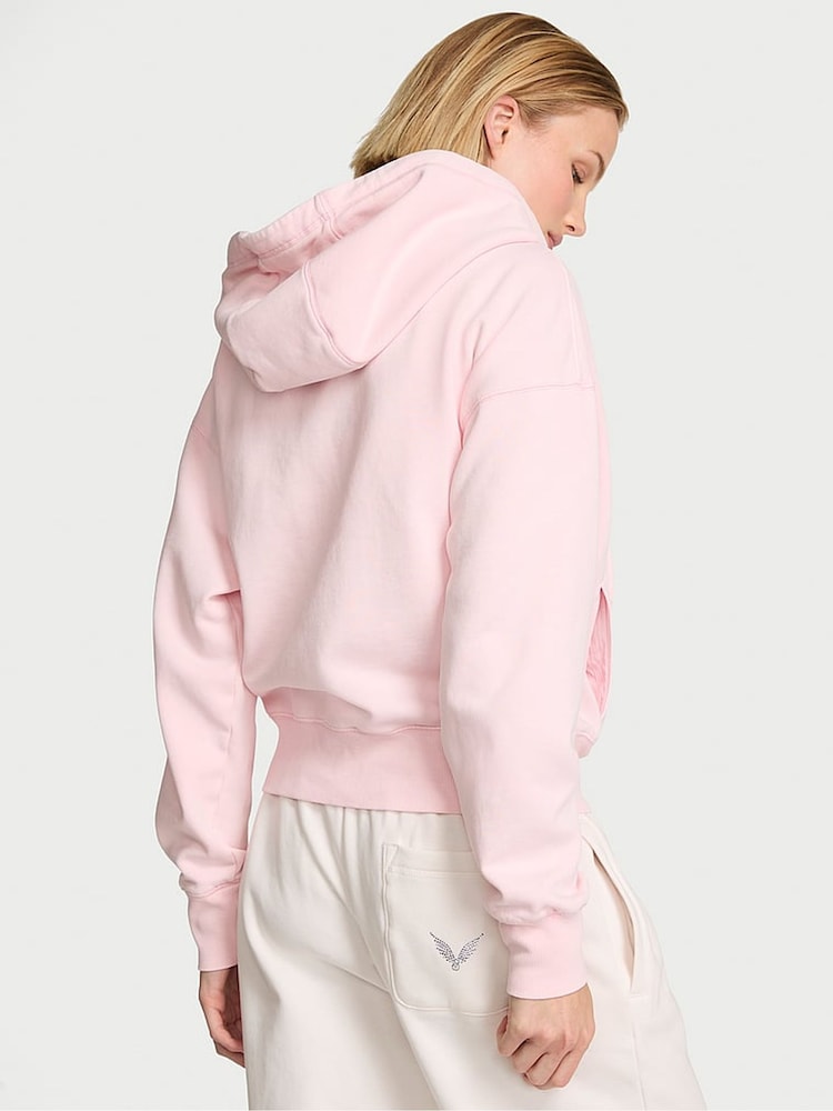 Victoria's Secret Angel Pink Angel Fleece Full Zip Hoodie - Image 2 of 2 Victoria's Secret Angel Pink Angel Fleece Full Zip Hoodie - Image 2 of 2