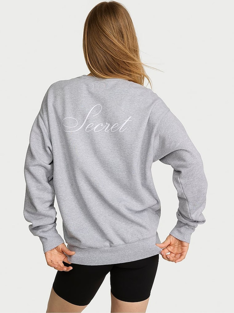 Victoria's Secret PINK Medium Heather Grey Fleece Crewneck Sweatshirt - Image 2 of 2 Victoria's Secret PINK Medium Heather Grey Fleece Crewneck Sweatshirt - Image 2 of 2