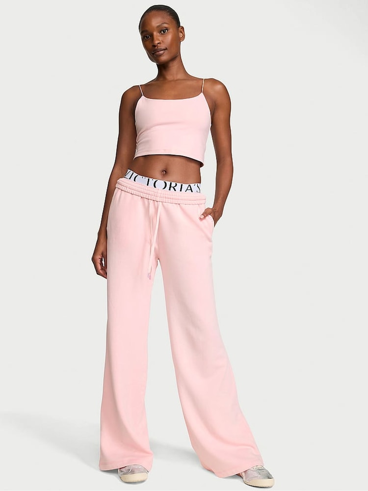 Victoria's Secret Angel Pink Fleece Wide Leg Joggers - Image 1 of 2 Victoria's Secret Angel Pink Fleece Wide Leg Joggers - Image 1 of 2