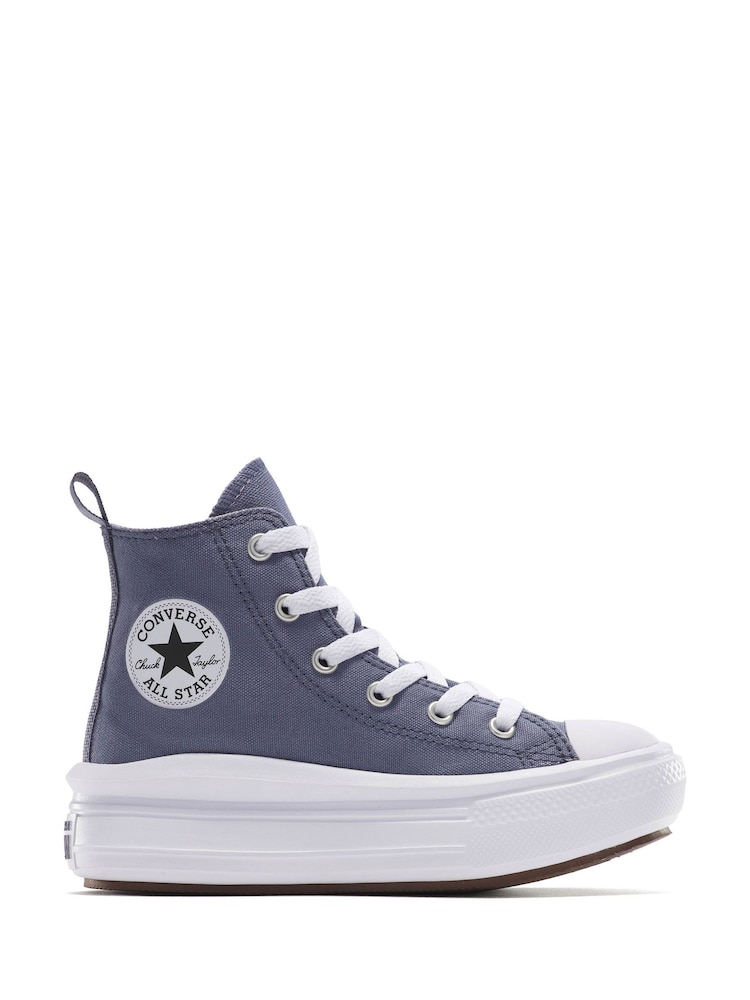 Converse Blue Chuck Taylor Move Platform High Trainers - Image 1 of 1 Converse Blue Chuck Taylor Move Platform High Trainers - Image 1 of 1