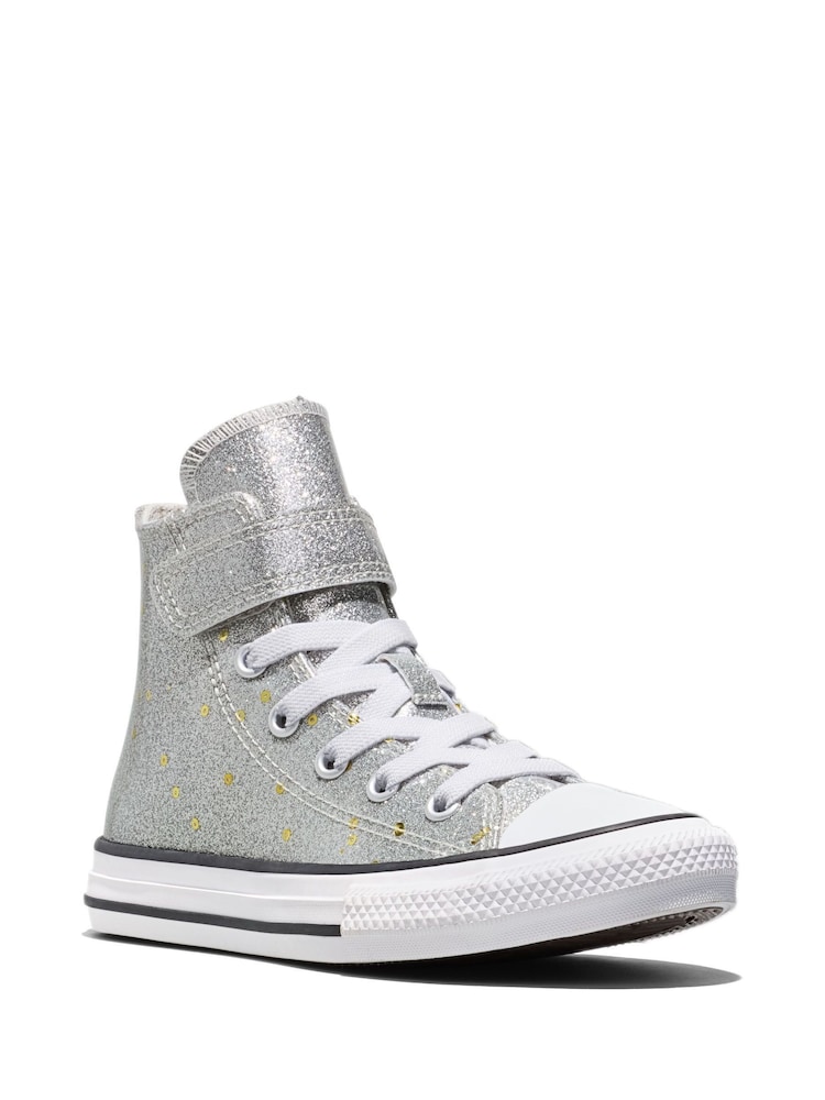 Converse Grey Chuck Taylor Glitter Sequins High Trainers - Image 2 of 6 Converse Grey Chuck Taylor Glitter Sequins High Trainers - Image 2 of 6