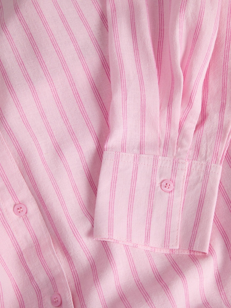 JJXX Linen Shirt na may Pinstripe - Larawan 7 ng 7