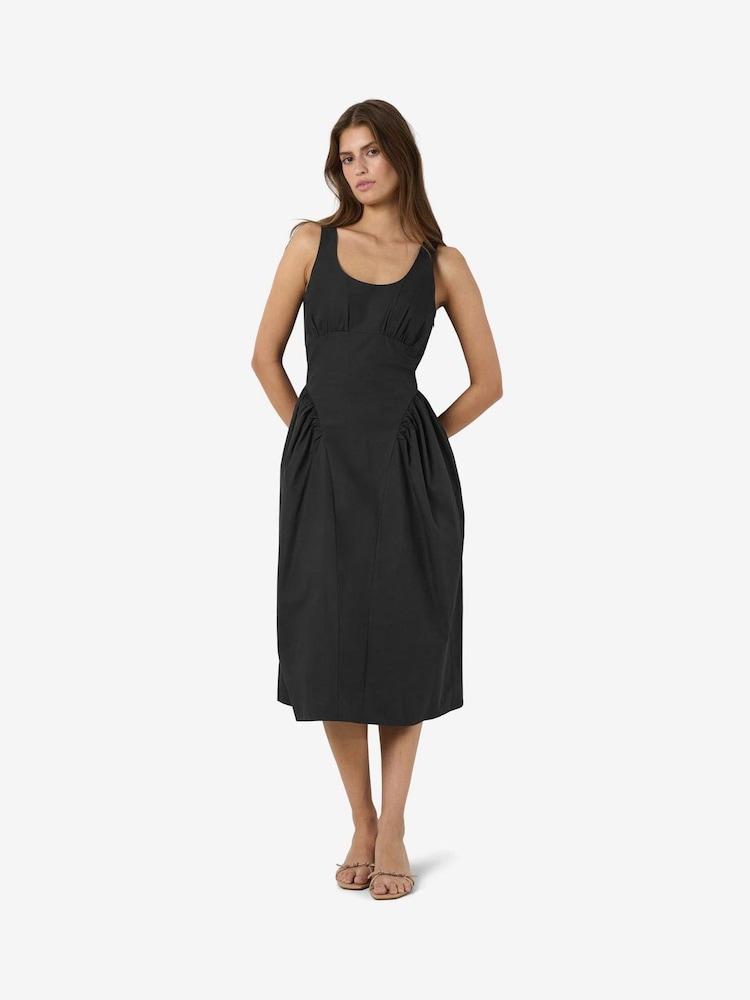 NOISY MAY Black Strap Midi Poplin Dress - Image 1 of 4 NOISY MAY Black Strap Midi Poplin Dress - Image 1 of 4
