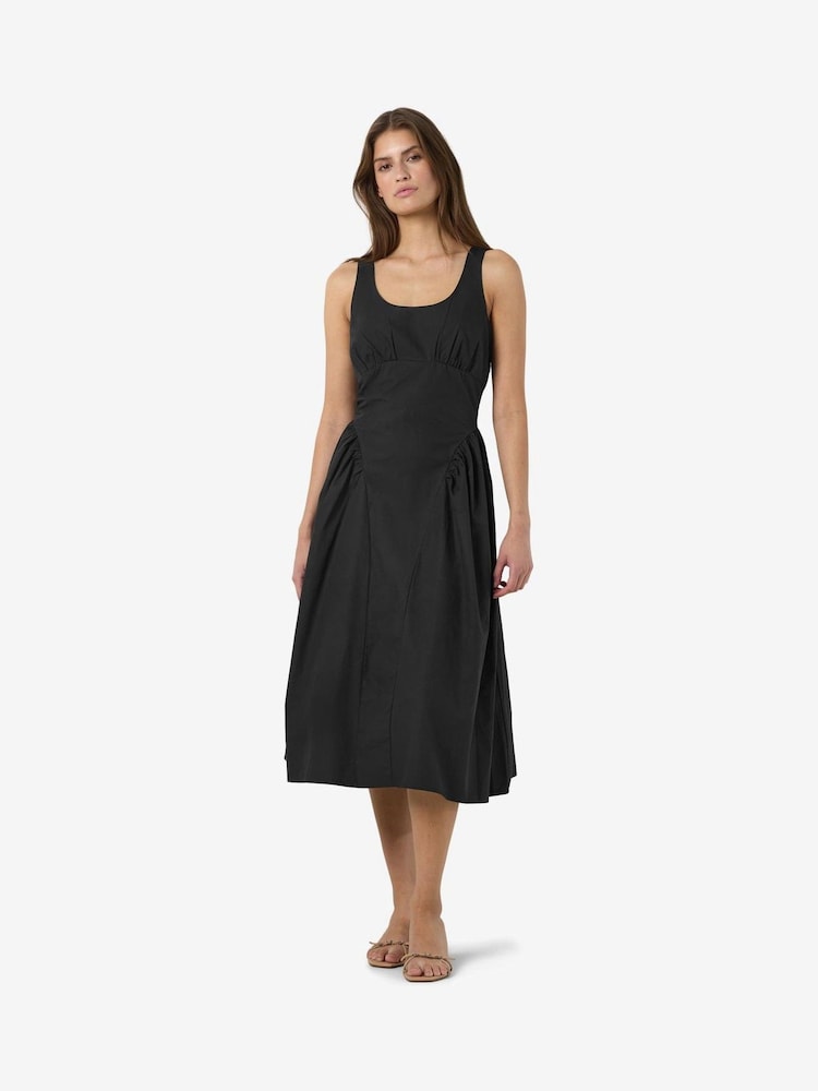 NOISY MAY Black Strap Midi Poplin Dress - Image 2 of 4 NOISY MAY Black Strap Midi Poplin Dress - Image 2 of 4