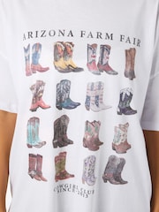 NOISY MAY White Cowboy Print Short Sleeve T-Shirt - Image 4 of 5