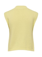 JDY Yellow Cable Knit Vest with Button Detail - Image 2 of 2