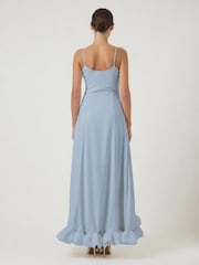 Y.A.S Blue Ruffle Maxi Dress - Image 3 of 5