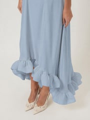 Y.A.S Blue Ruffle Maxi Dress - Image 4 of 5