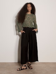 Apricot Green Boho Floral Crochet Top - Image 1 of 5