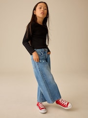 Black Fitted Long Sleeve Rib Top (3-16yrs) - Image 2 of 8