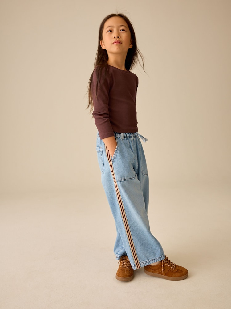 Chocolate Brown Fitted Long Sleeve Rib Top (3-16yrs) - Image 2 of 8 Chocolate Brown Fitted Long Sleeve Rib Top (3-16yrs) - Image 2 of 8
