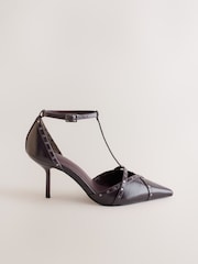 Burgundy Red Forever Comfort® Two Part Low Stud Heels - Image 1 of 5