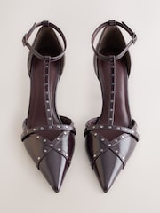 Burgundy Red Forever Comfort® Two Part Low Stud Heels - Image 2 of 5