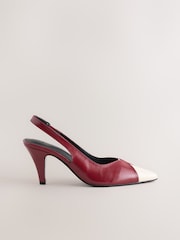 אדום - Forever Comfort® Point Toe Spliced Slingback Heels - תמונה 1 מתוך 5