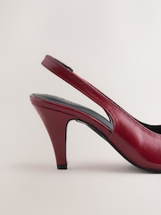 אדום - Forever Comfort® Point Toe Spliced Slingback Heels - תמונה 3 מתוך 5