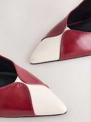אדום - Forever Comfort® Point Toe Spliced Slingback Heels - תמונה 4 מתוך 5