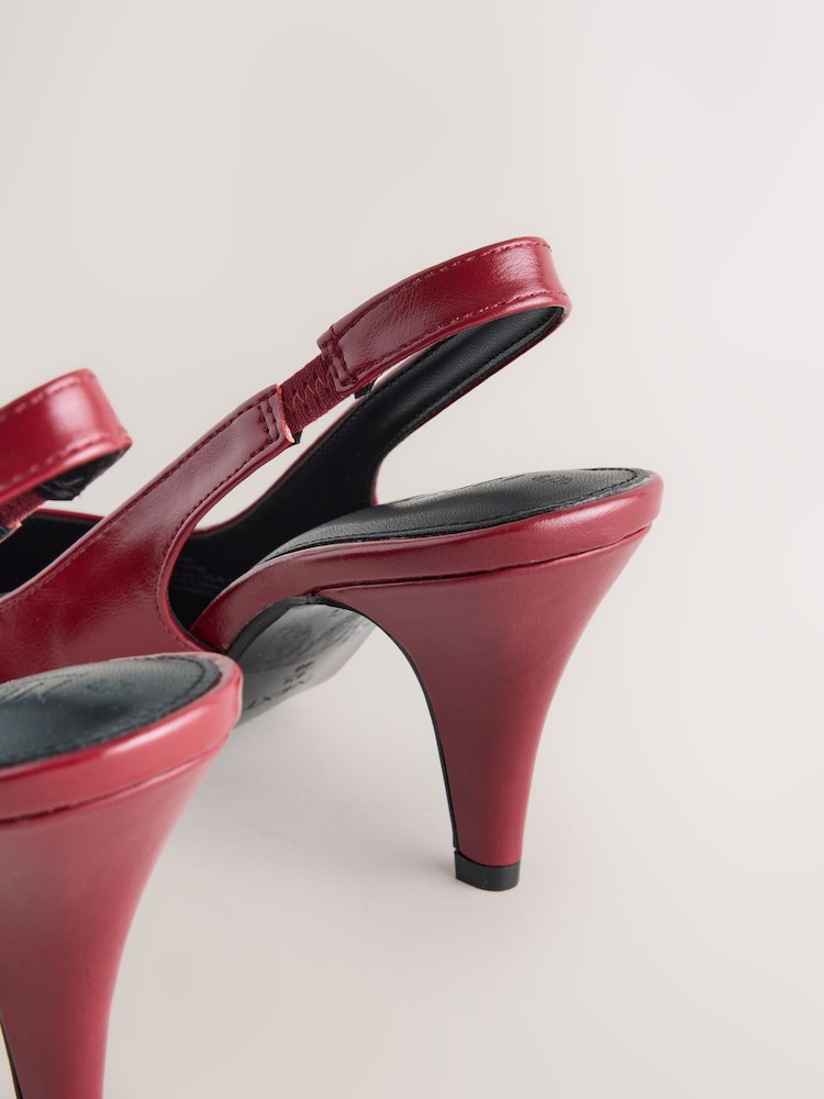אדום - Forever Comfort® Point Toe Spliced Slingback Heels - תמונה 5 מתוך 5 אדום - Forever Comfort® Point Toe Spliced Slingback Heels - תמונה 5 מתוך 5