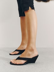 Black Forever Comfort® Low Wedge Mules - Image 2 of 10