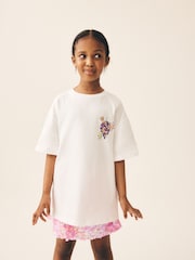 Ecru Disco Ball Oversized Sequin Graphic T-Shirt (3-16yrs) - Image 1 of 8