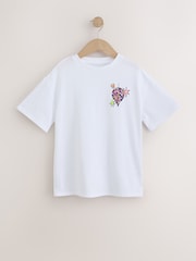 Ecru Disco Ball Oversized Sequin Graphic T-Shirt (3-16yrs) - Image 5 of 8