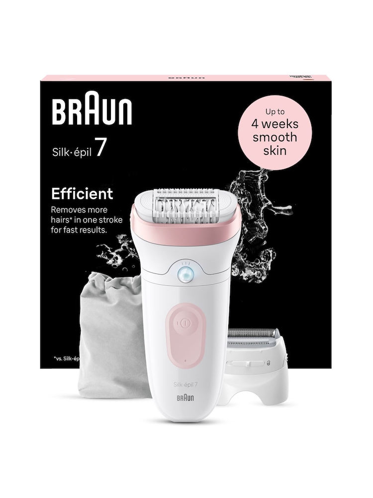 Braun Silkpil 7, Epilator For Easy Hair Removal, Lasting Smooth Skin, 7030, White/Flamingo - Image 1 of 6 Braun Silkpil 7, Epilator For Easy Hair Removal, Lasting Smooth Skin, 7030, White/Flamingo - Image 1 of 6
