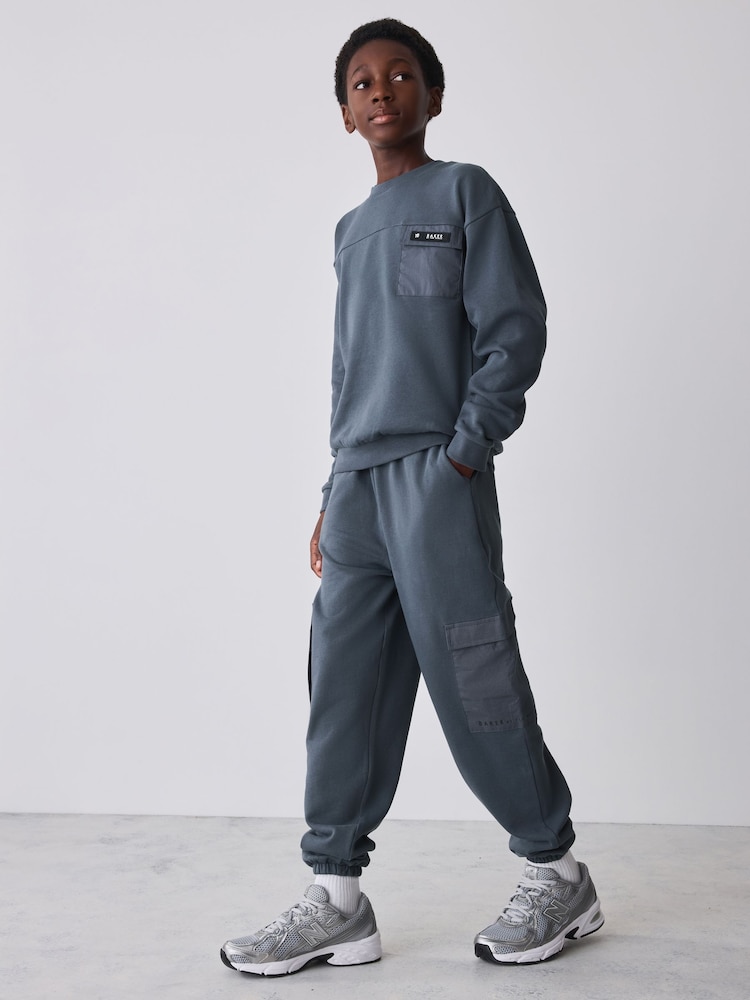 Baker by Ted Baker Slate Grey Oversized Sweatshirt and Joggers Set - Image 1 of 13