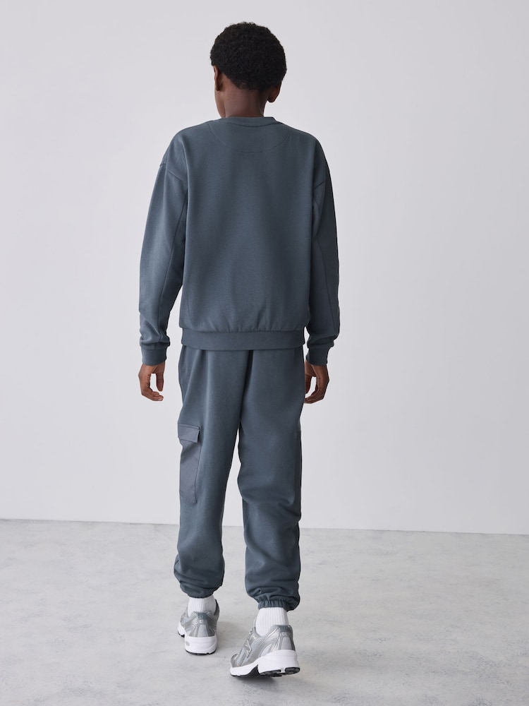 Baker by Ted Baker Slate Grey Oversized Sweatshirt and Joggers Set - Image 2 of 13