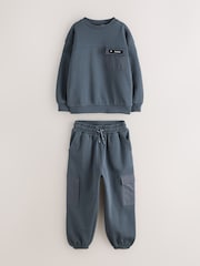 Baker by Ted Baker Slate Grey Oversized Sweatshirt and Joggers Set - Image 7 of 13