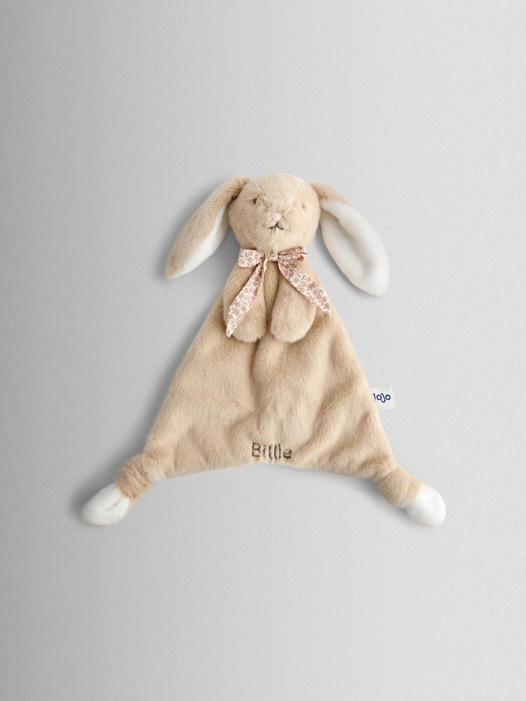 JoJo Maman Bébé Personalised Floral Billie Bunny with Scarf Comforter - Image 1 of 4
