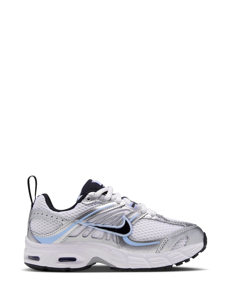 Nike White/Silver Blue Junior Air Max Moto  Trainers - Image 1 of 8