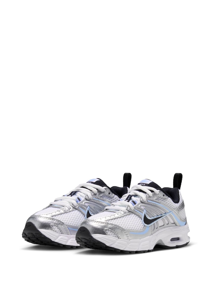 Nike White/Silver Blue Junior Air Max Moto  Trainers - Image 2 of 8