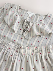 Blue Stripe Woven Long Sleeve Peplum Pyjamas - Image 9 of 9