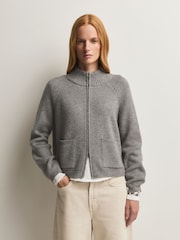 Free People Grey Wtf On It Half Zip Cardigan - Image 1 of 9