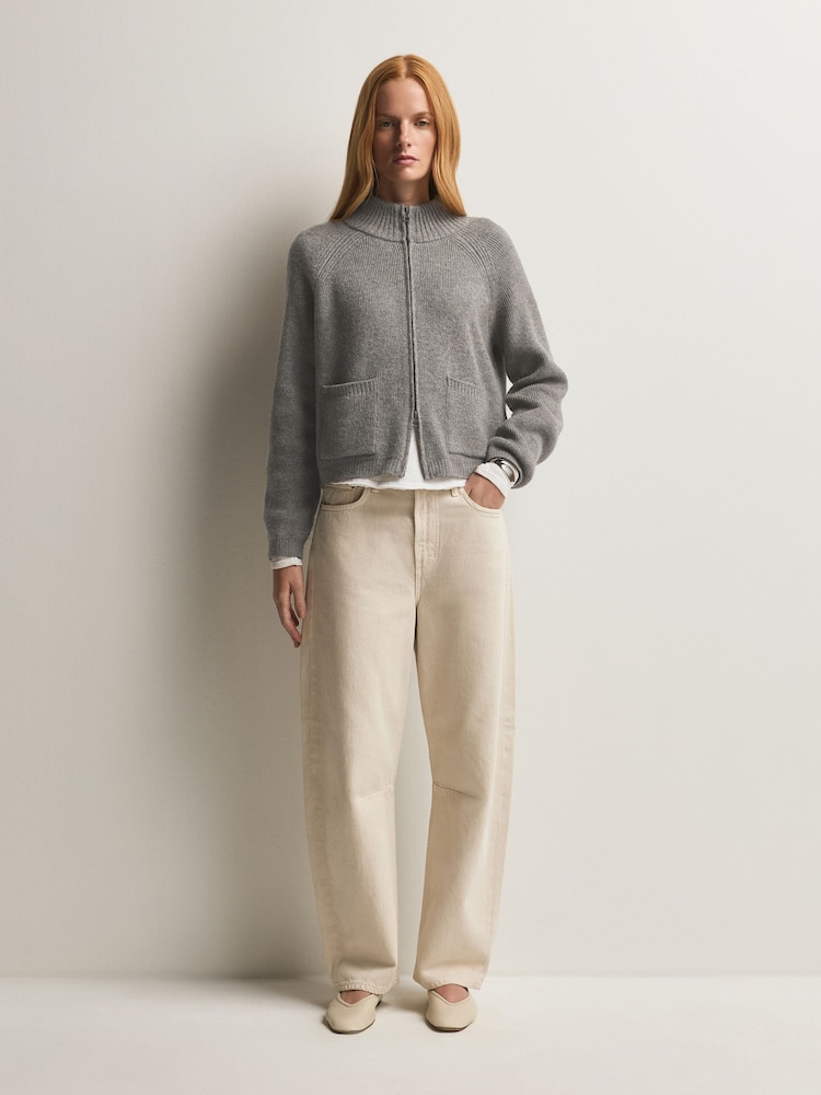 Free People Grey Wtf On It Half Zip Cardigan - Image 2 of 9 Free People Grey Wtf On It Half Zip Cardigan - Image 2 of 9