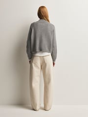 Free People Grey Wtf On It Half Zip Cardigan - Image 4 of 9
