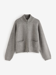 Free People Grey Wtf On It Half Zip Cardigan - Image 6 of 9