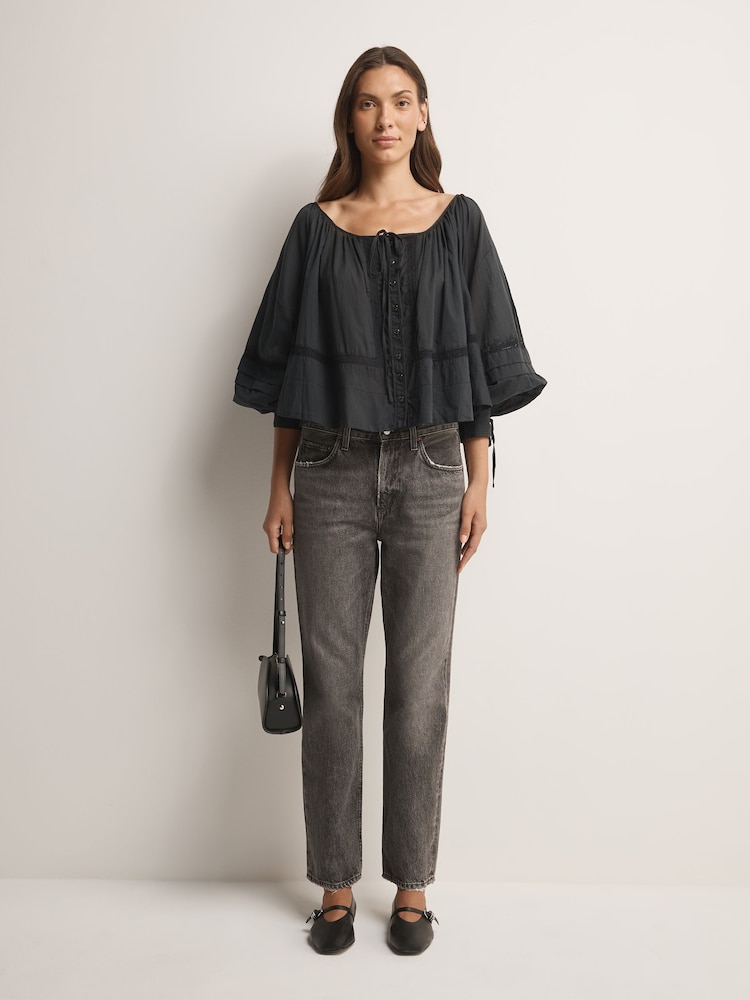 Free People Black La Lune Blouse - Image 2 of 6 Free People Black La Lune Blouse - Image 2 of 6