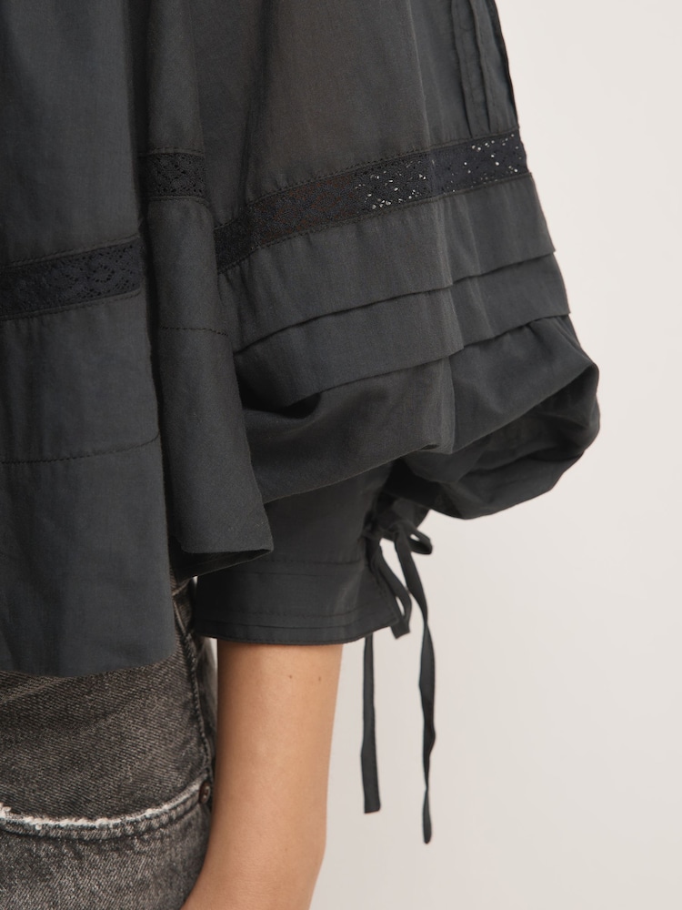 Free People Black La Lune Blouse - Image 6 of 6 Free People Black La Lune Blouse - Image 6 of 6