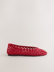 Red Forever Comfort® Satin Weave Ballet Flats - Image 2 of 5