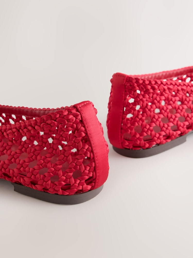 Red Forever Comfort® Satin Weave Ballet Flats - Image 5 of 5 Red Forever Comfort® Satin Weave Ballet Flats - Image 5 of 5
