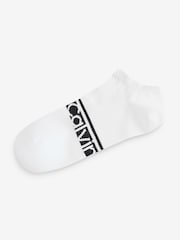 Calvin Klein White Cotton Logo Stripe Trainer Socks 2 Pack - Image 2 of 3