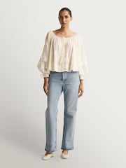 Free People White La Lune Blouse - Image 3 of 5