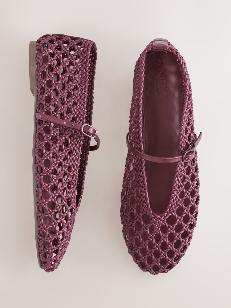 Berry Red Forever Comfort® Weave Mary Jane Shoes - Image 1 of 5