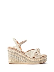 Moda in Pelle Gold Meerah Glitz Wedge Knot Sandals - Image 1 of 3