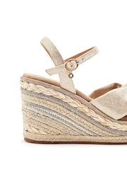 Moda in Pelle Gold Meerah Glitz Wedge Knot Sandals - Image 2 of 3