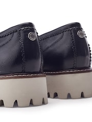 Moda in Pelle Blue Eleyna Stitch Rand Tassel Leather Loafers - Image 3 of 5